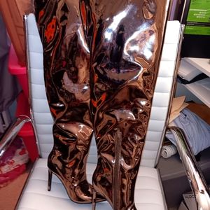 INC Metalic Rose Thigh High Boot